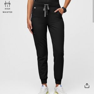 Figs Black High-Waisted Joggers